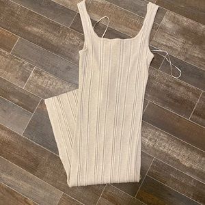 Tan ribbed midi dress NWT